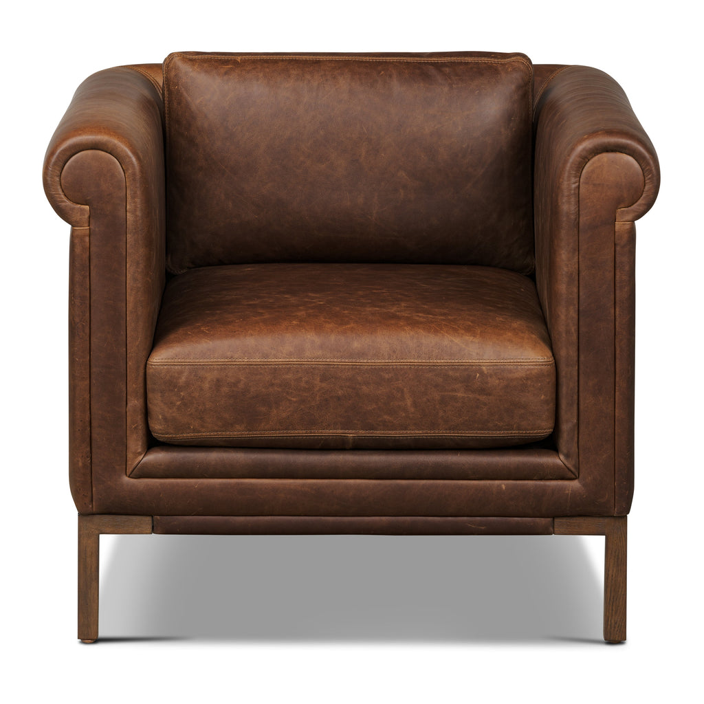 Bruges Leather Lounge Chair | Chocolate Brown