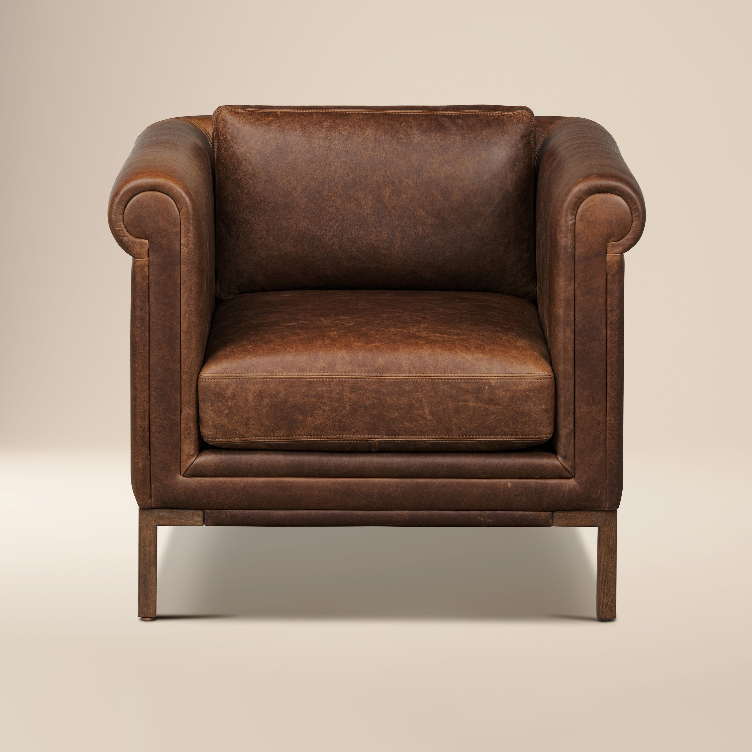 Bruges Leather Lounge Chair | Chocolate Brown