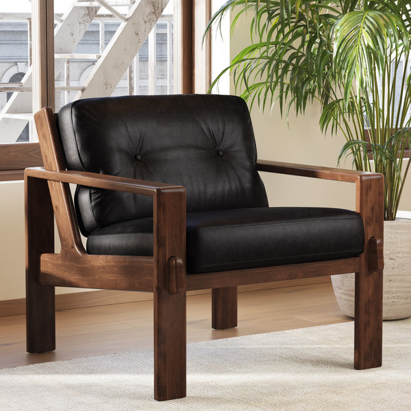 Leather Lounge Chair | Onyx Black
