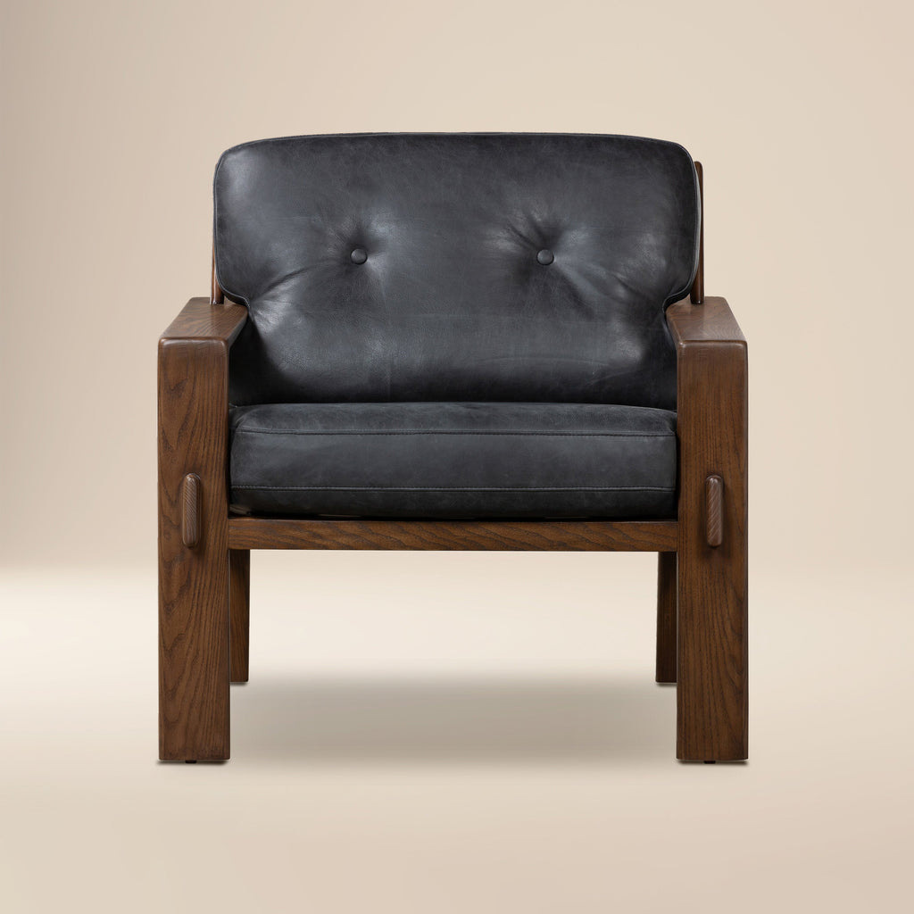 Leather Lounge Chair | Onyx Black