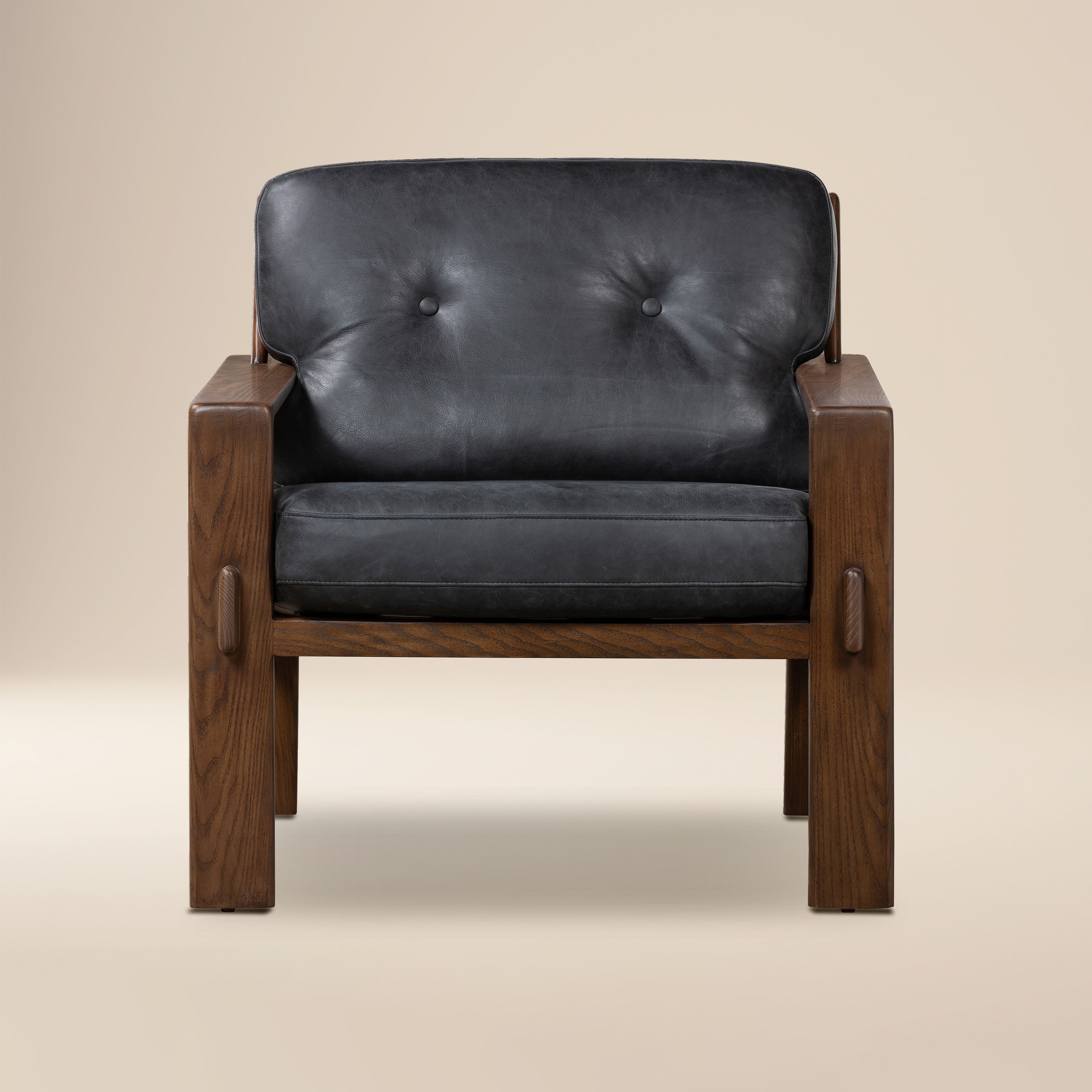 Leather Lounge Chair | Onyx Black