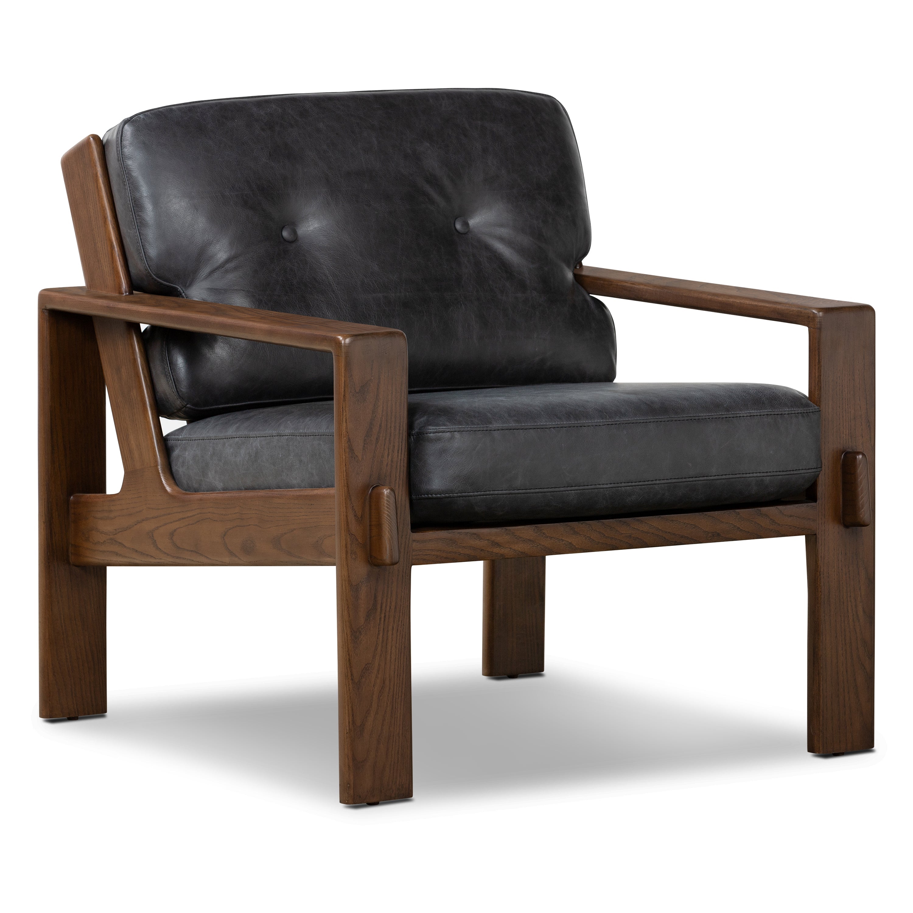 Leather Lounge Chair | Onyx Black