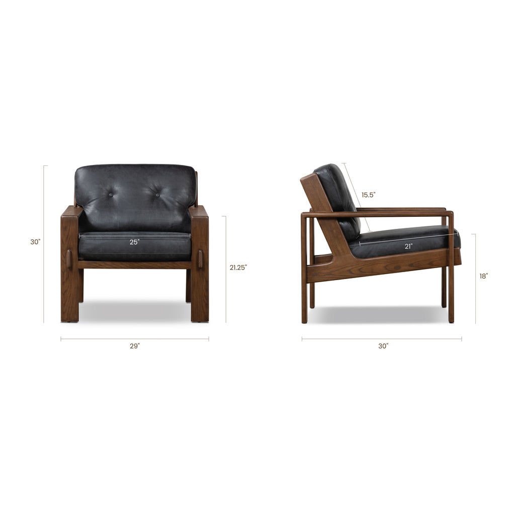 Leather Lounge Chair | Onyx Black