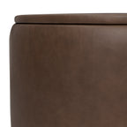 Leather Storage Ottoman | Cocoa Brown