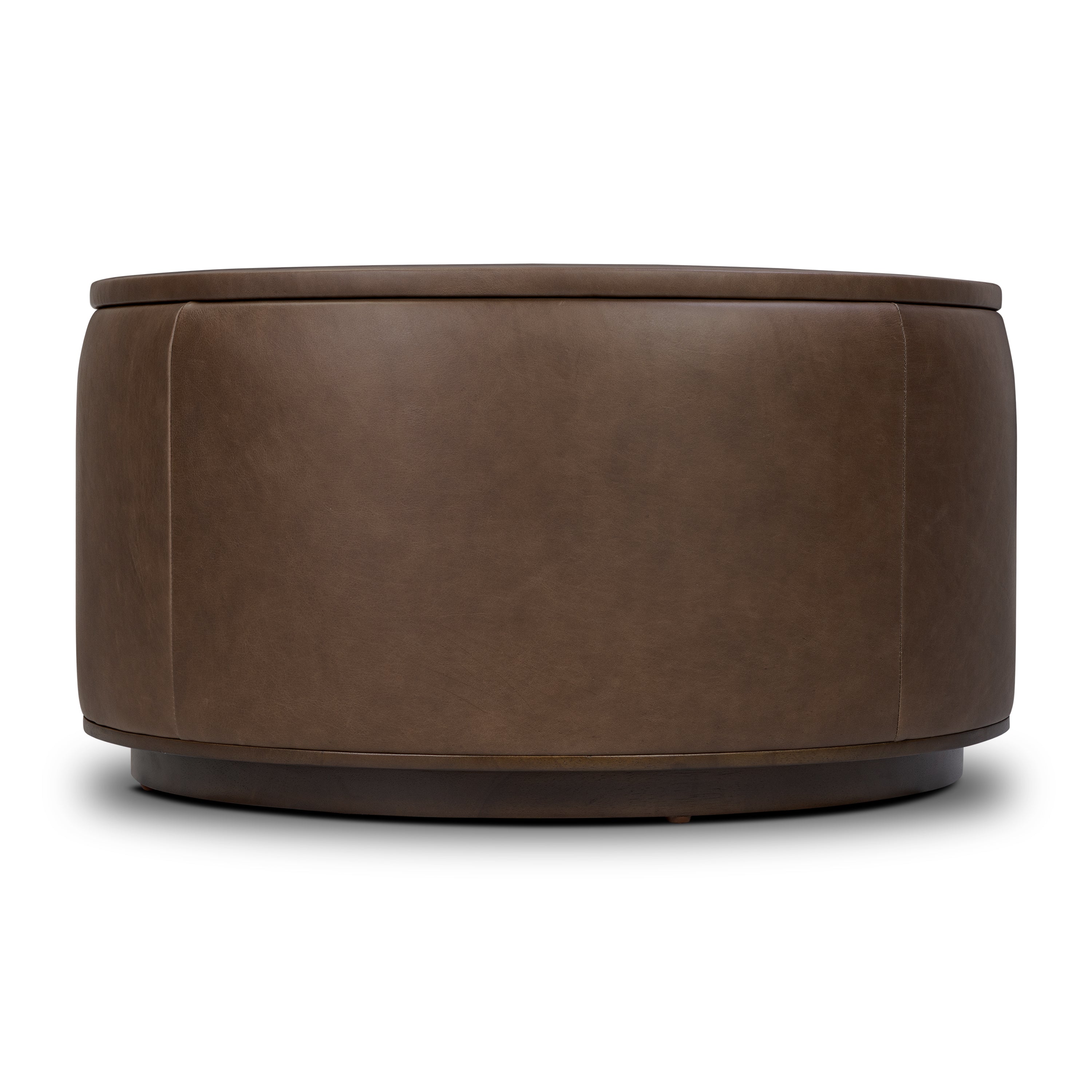 Leather Storage Ottoman | Cocoa Brown