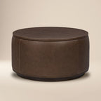 Leather Storage Ottoman | Cocoa Brown