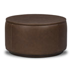Leather Storage Ottoman | Cocoa Brown