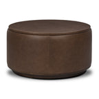 Leather Storage Ottoman | Cocoa Brown