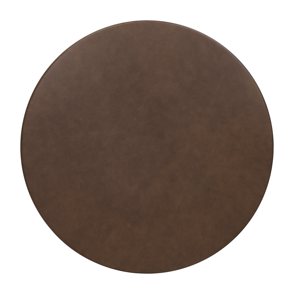 Leather Storage Ottoman | Cocoa Brown