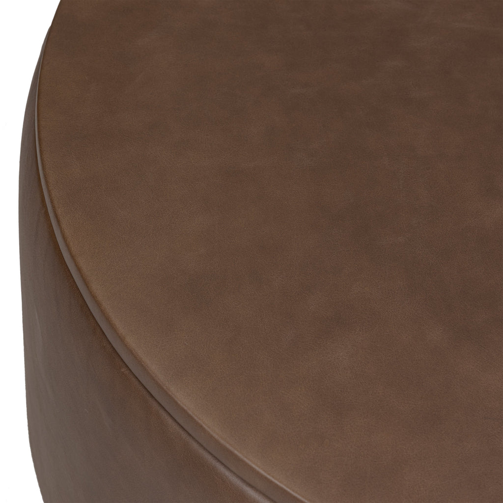 Leather Storage Ottoman | Cocoa Brown
