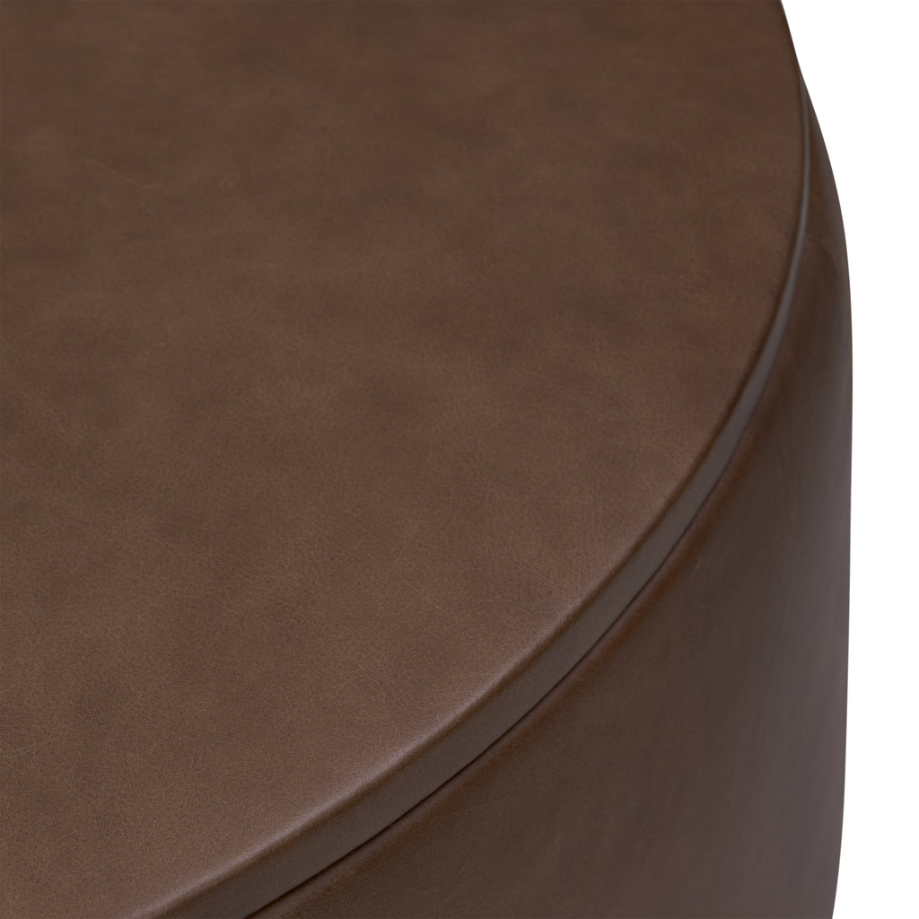 Leather Storage Ottoman | Cocoa Brown