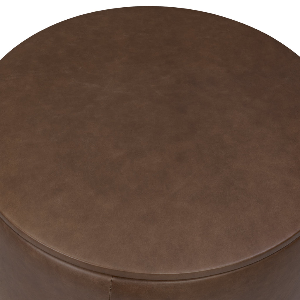 Leather Storage Ottoman | Cocoa Brown