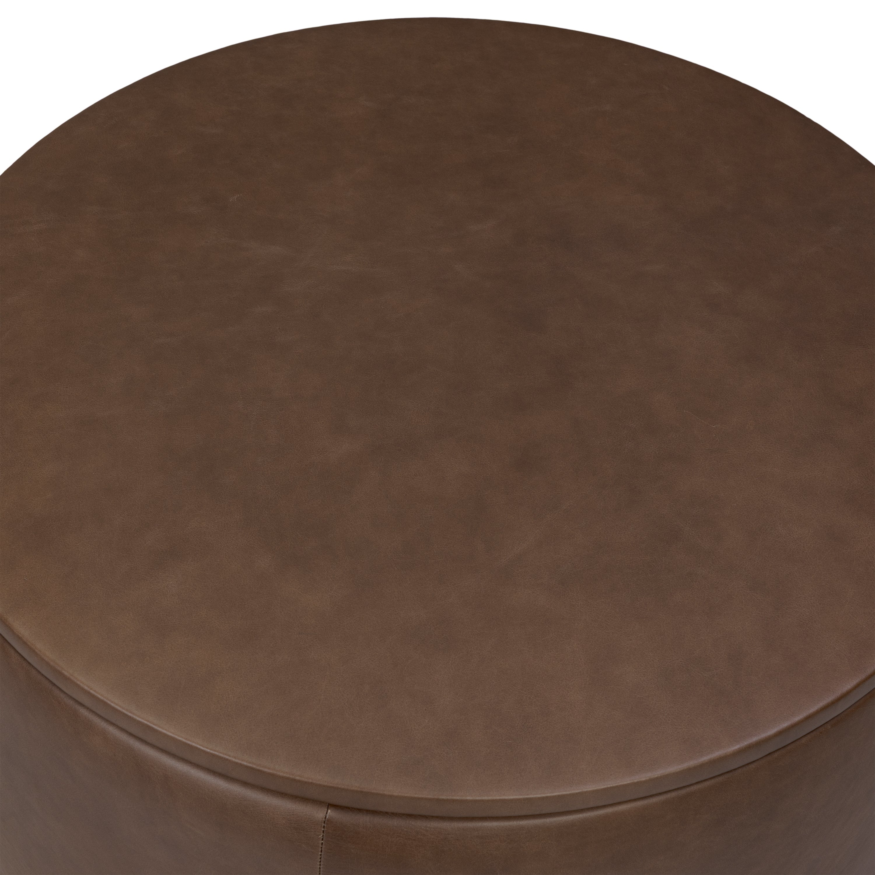 Leather Storage Ottoman | Cocoa Brown