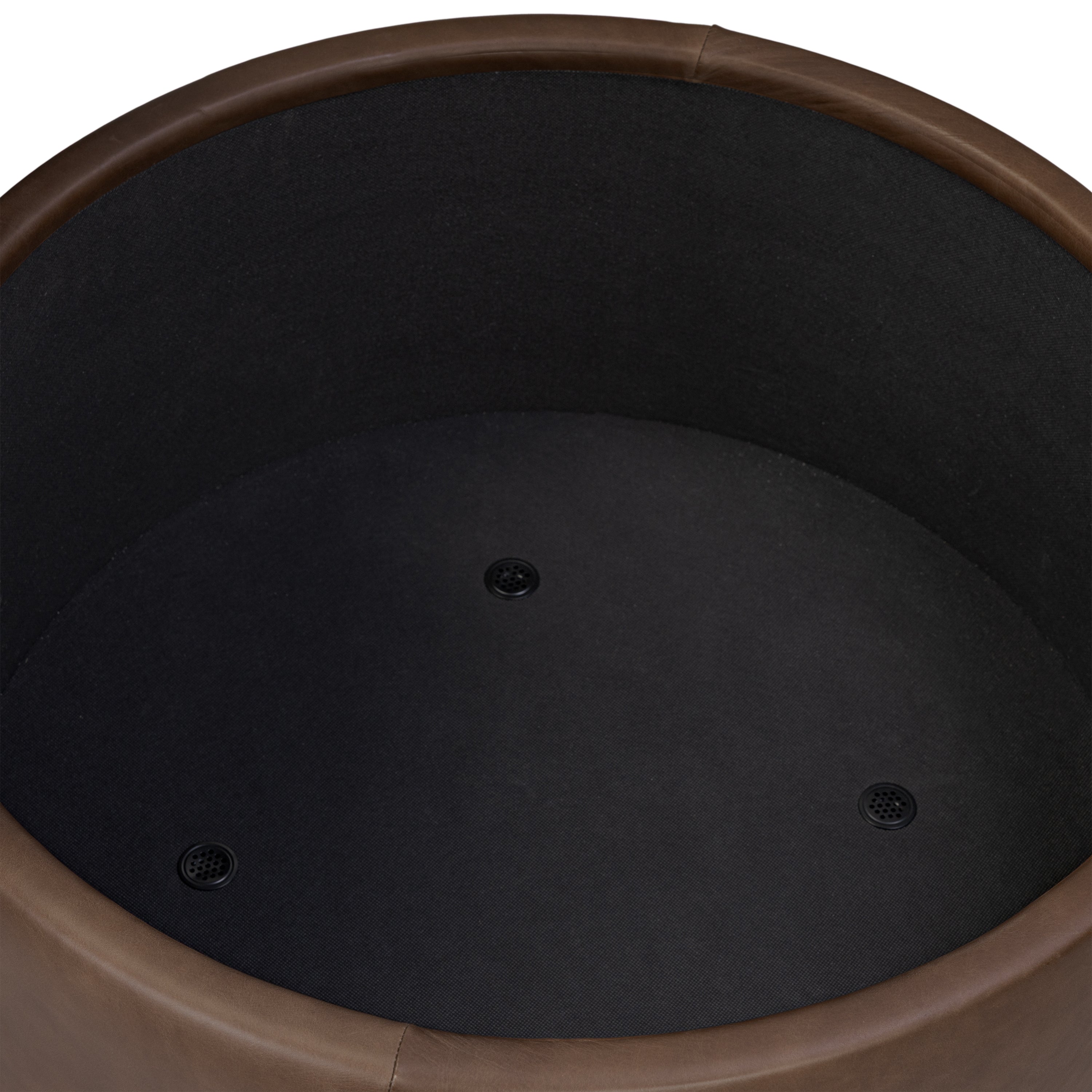 Leather Storage Ottoman | Cocoa Brown