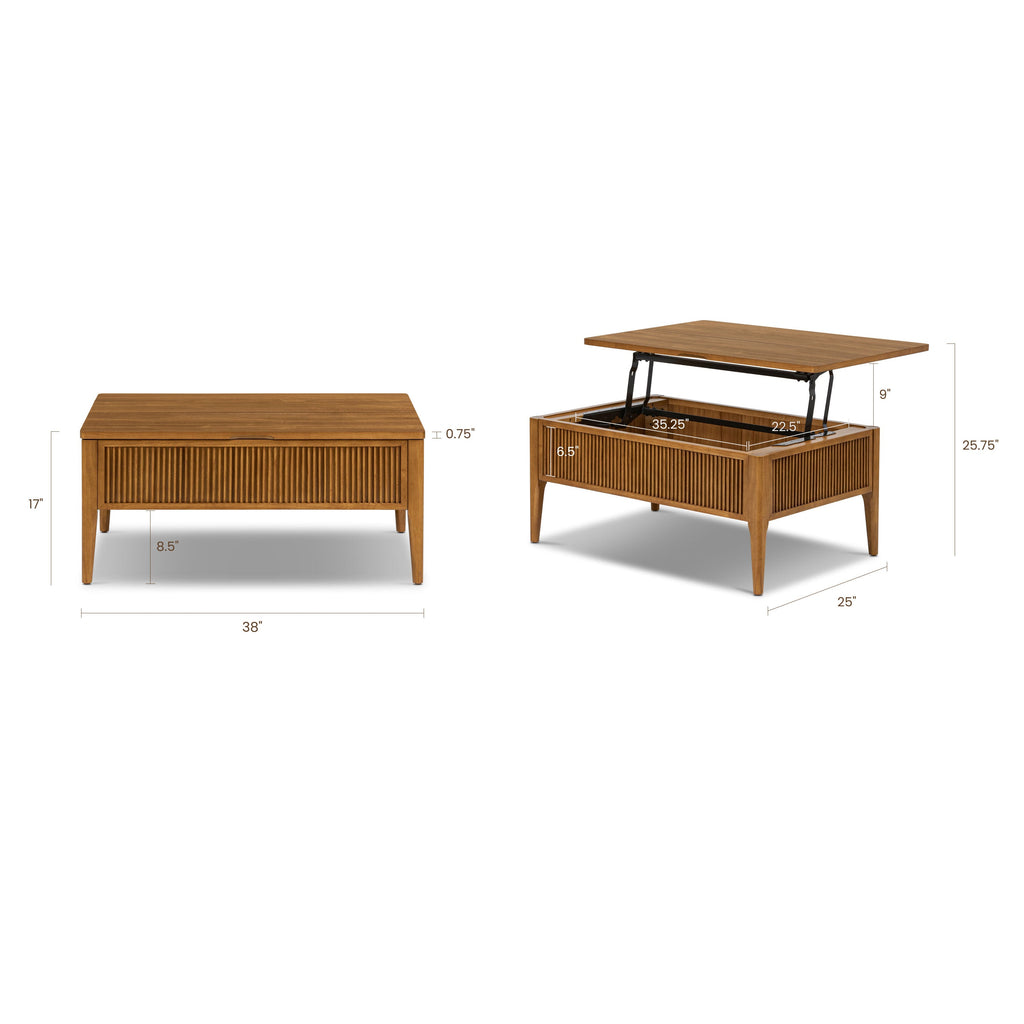 Lift-Top Storage Coffee Table | Light Brown