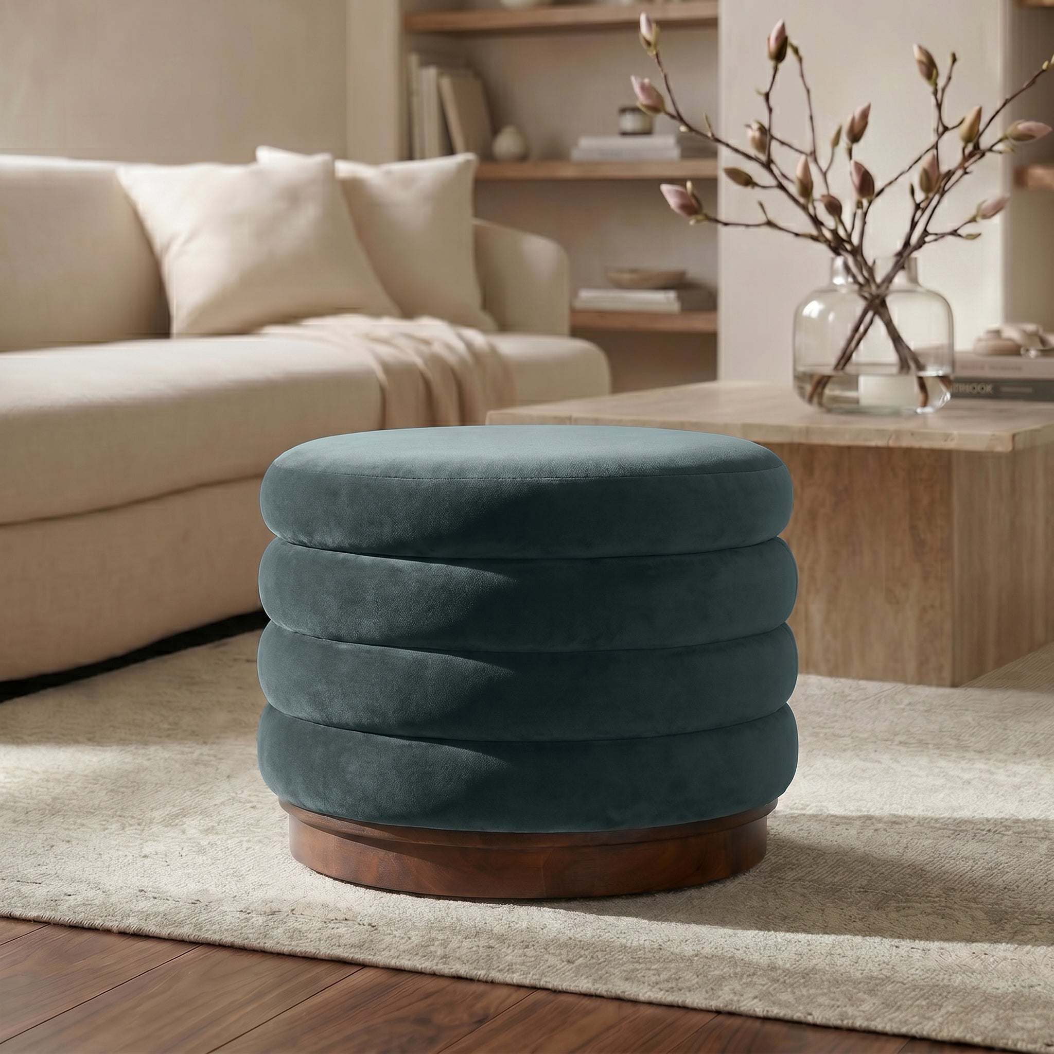Storage Ottoman | Shadow Teal