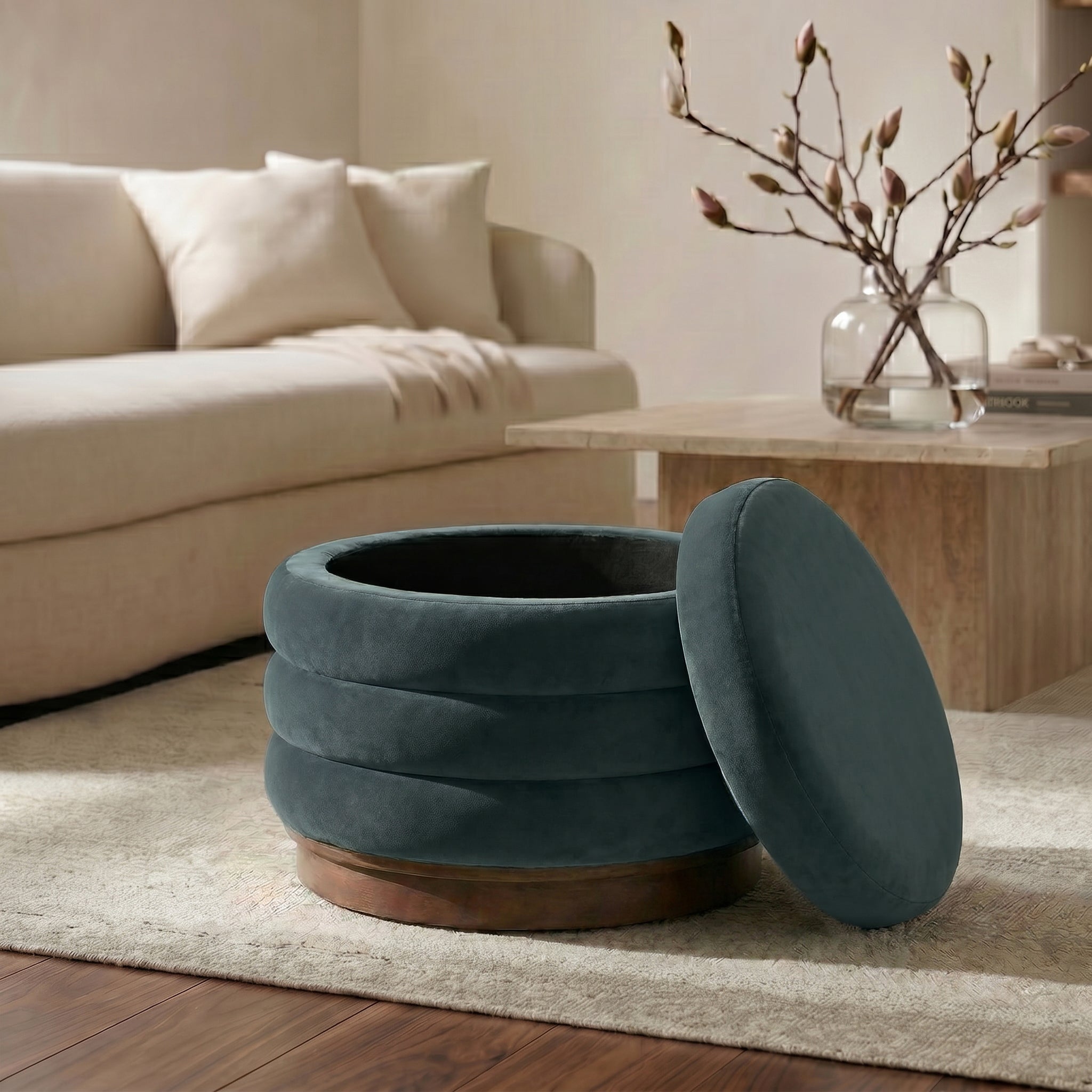 Storage Ottoman | Shadow Teal