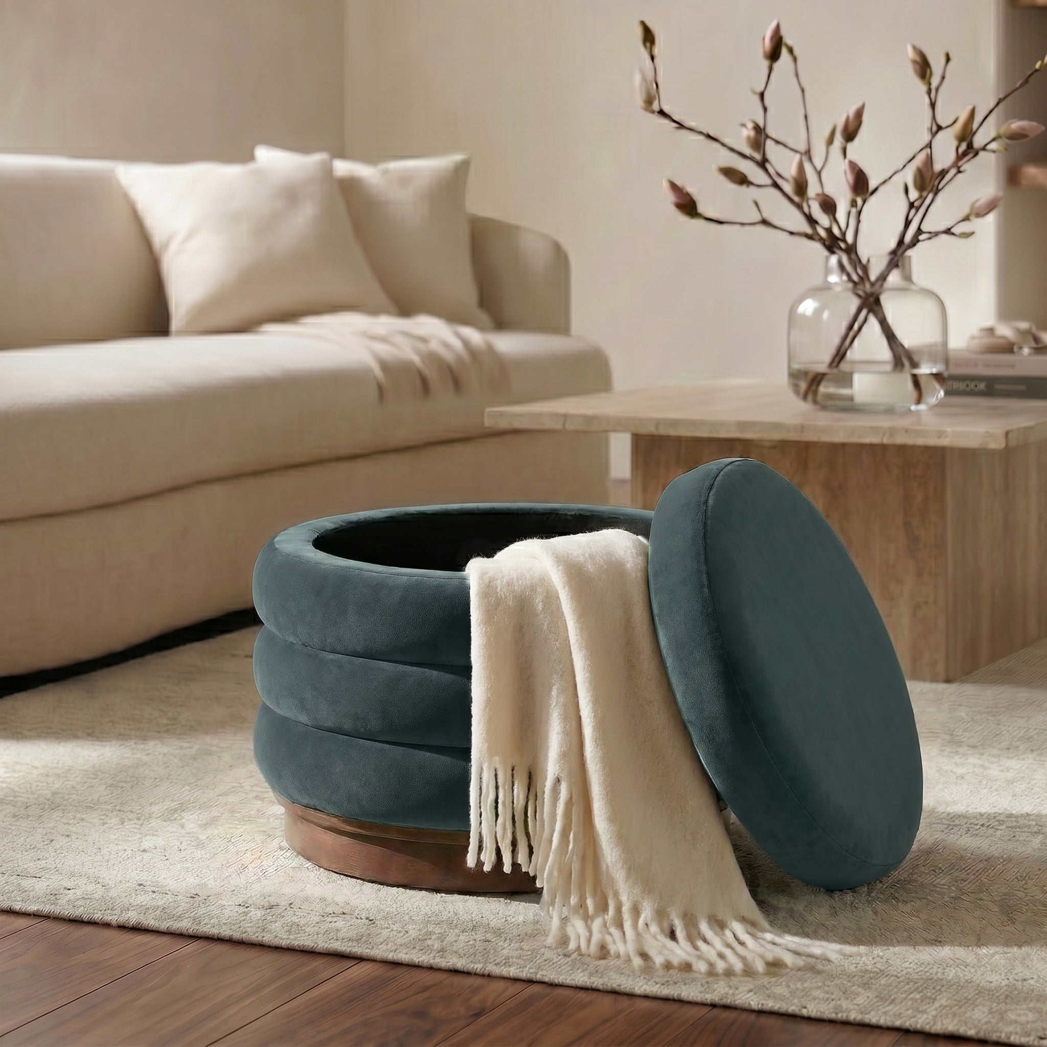 Storage Ottoman | Shadow Teal
