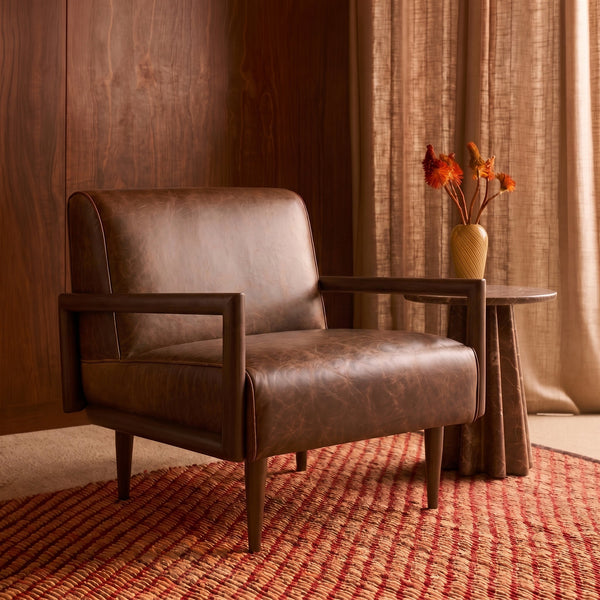 Viborg Leather Lounge Chair | Chocolate Brown