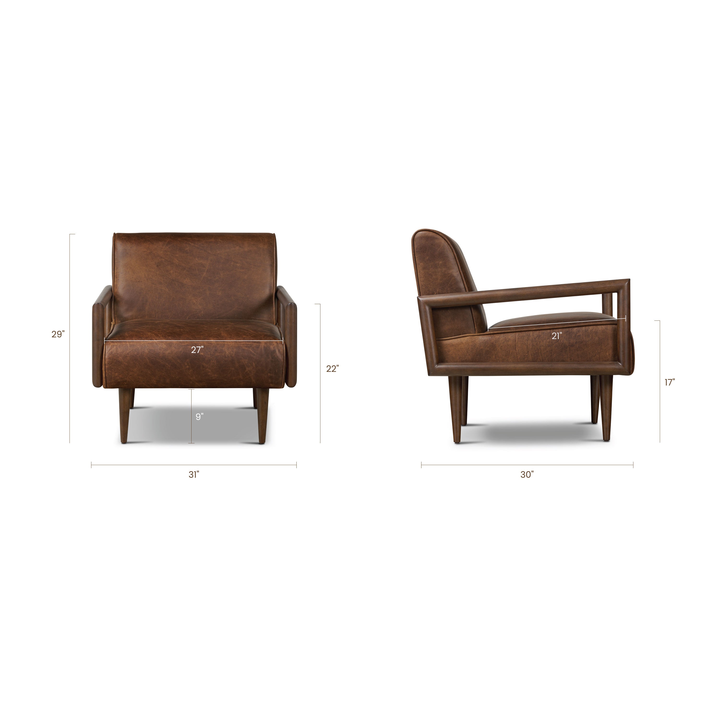 Viborg Leather Lounge Chair | Chocolate Brown