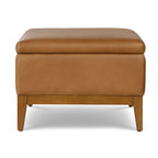 Leather Storage Ottoman (35) | Saddle Tan