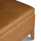 Leather Storage Ottoman (35) | Saddle Tan