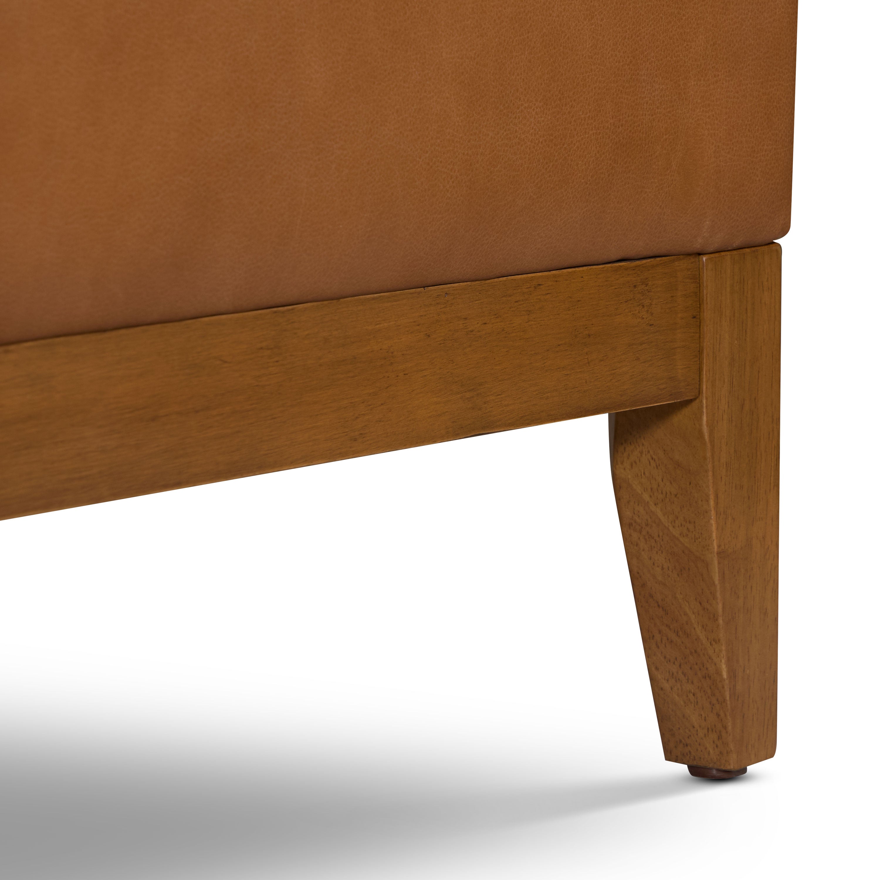 Leather Storage Ottoman (35) | Saddle Tan