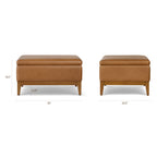 Leather Storage Ottoman (35) | Saddle Tan
