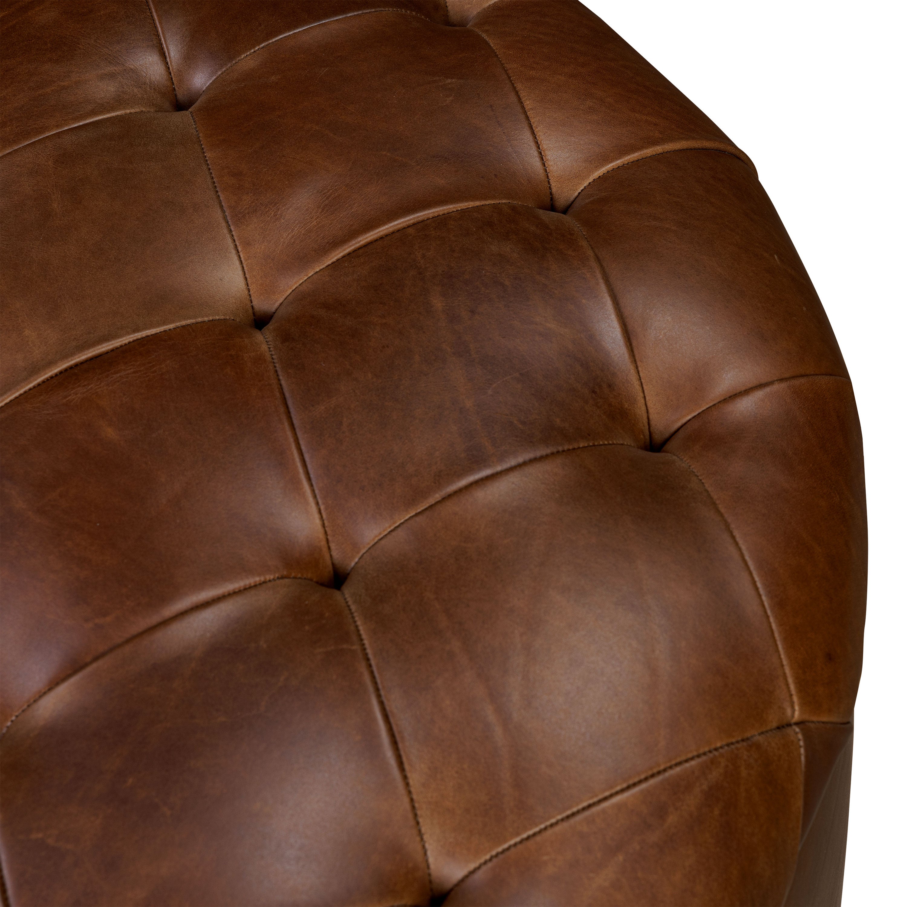 Leather Storage Ottoman | Oscuro Brown