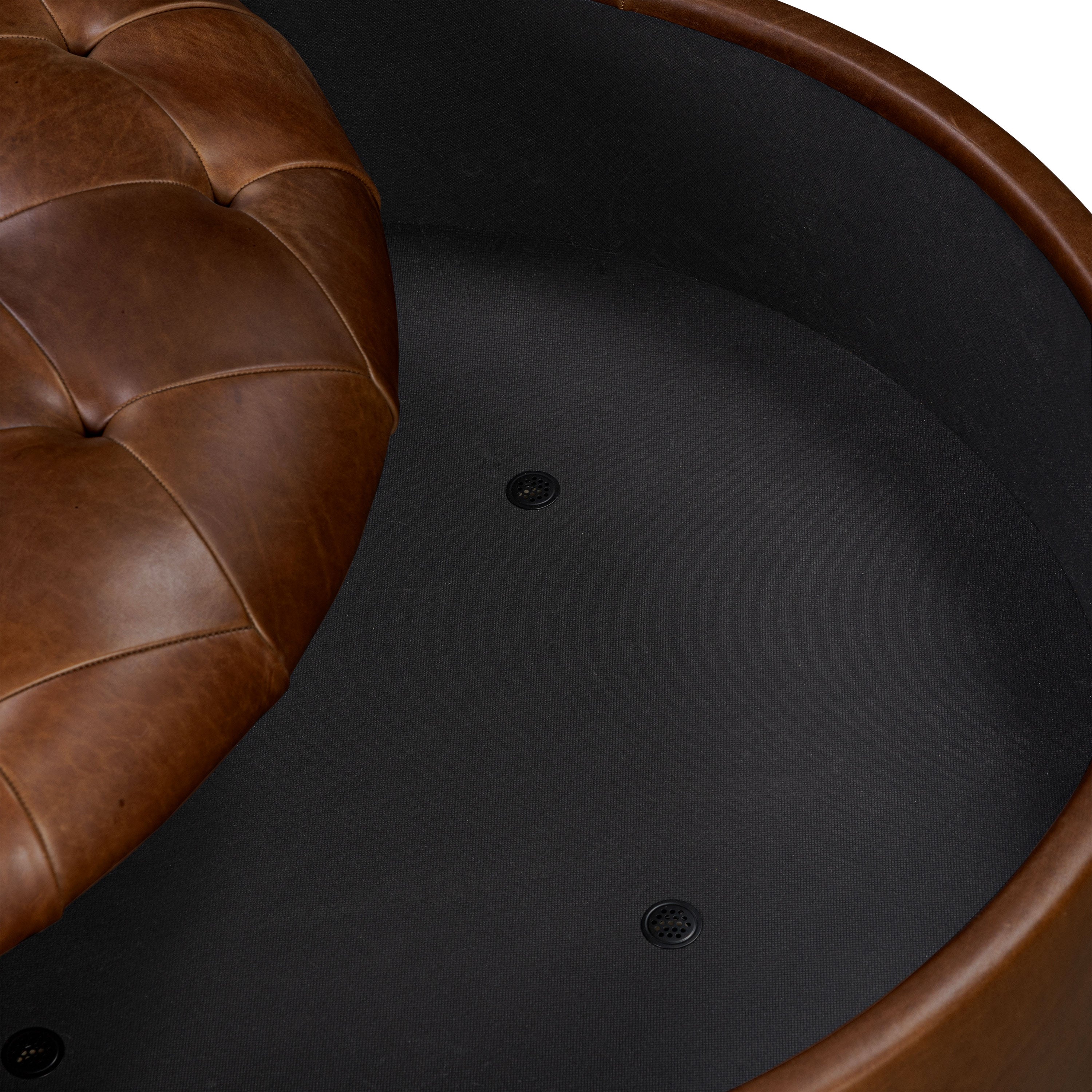 Leather Storage Ottoman | Oscuro Brown