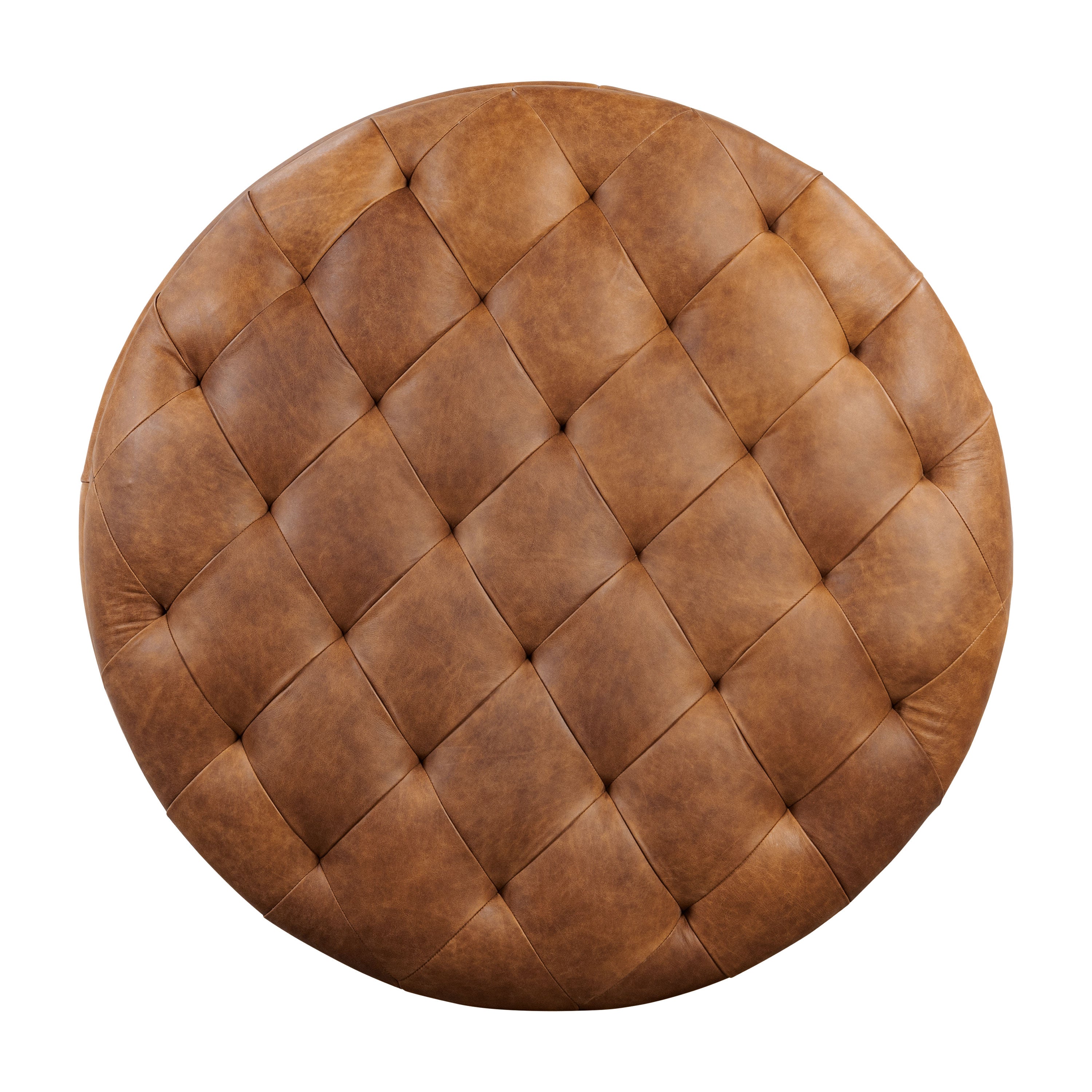 Leather Storage Ottoman | Russet Tan