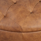 Leather Storage Ottoman | Russet Tan