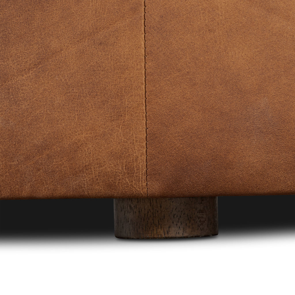 Leather Storage Ottoman | Russet Tan