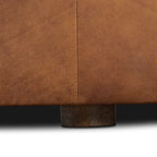 Leather Storage Ottoman | Russet Tan