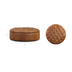 Leather Storage Ottoman | Russet Tan