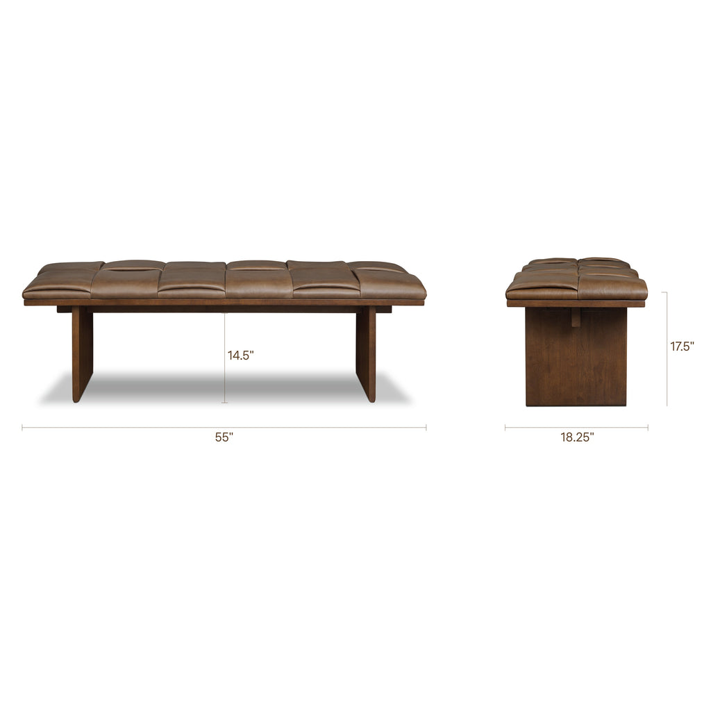 55 Leather Bench | Cocoa Brown