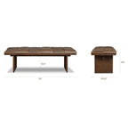 55 Leather Bench | Cocoa Brown