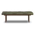 55 Leather Bench | Olivine Green
