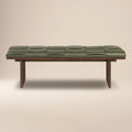55 Leather Bench | Olivine Green