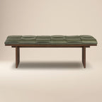 55 Leather Bench | Olivine Green