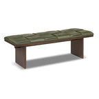 55 Leather Bench | Olivine Green