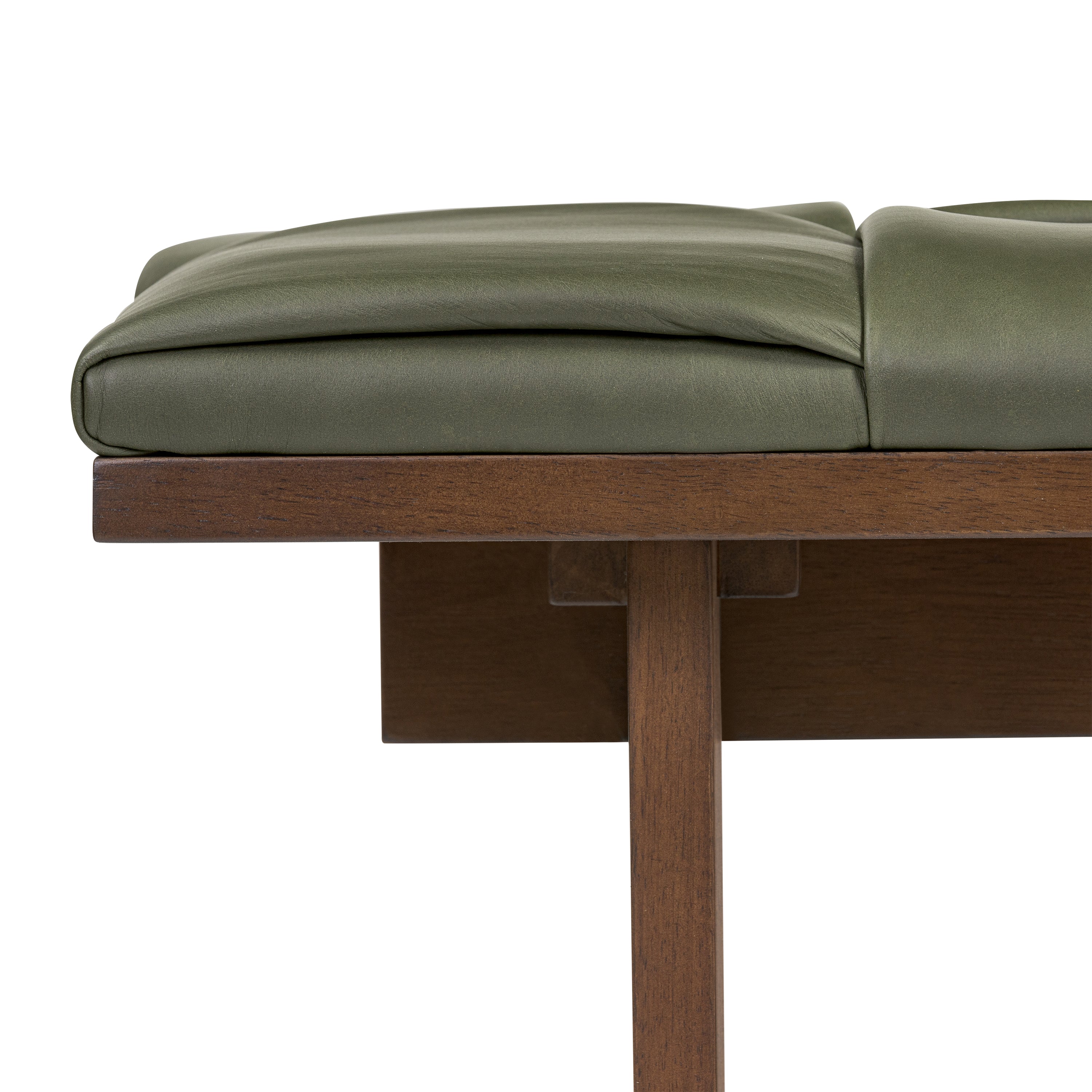 55 Leather Bench | Olivine Green