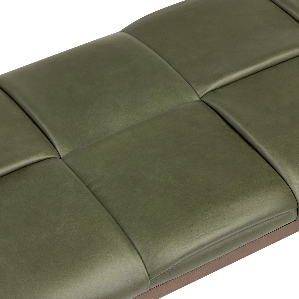 55 Leather Bench | Olivine Green