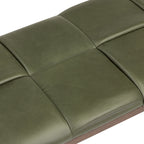 55 Leather Bench | Olivine Green