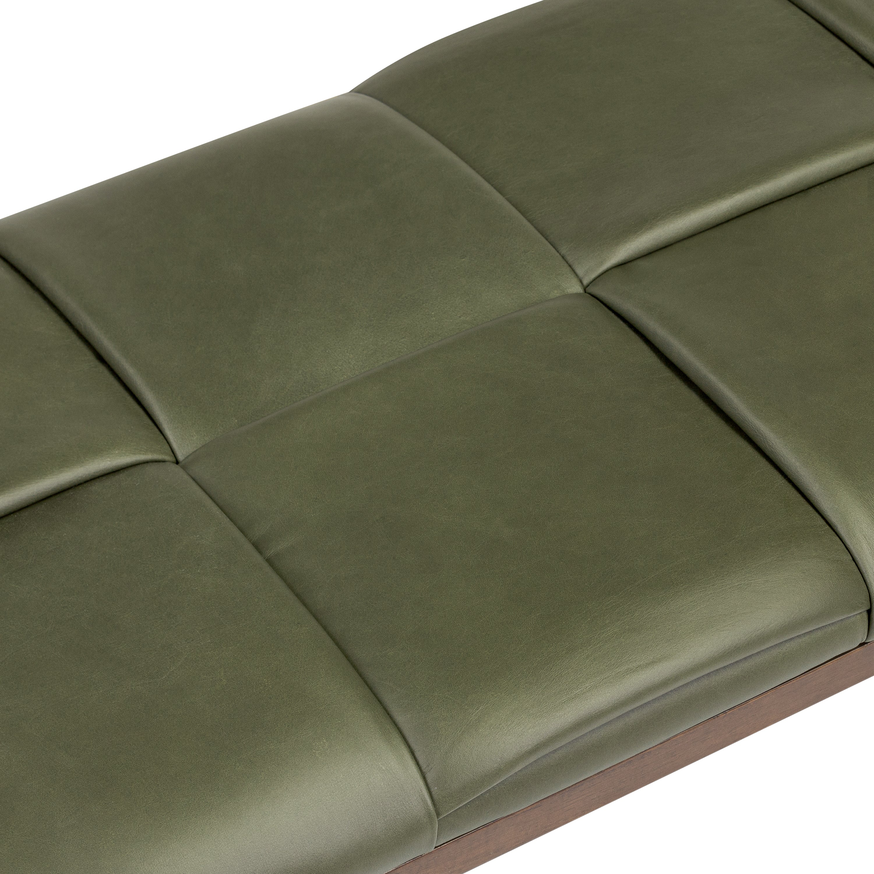 55 Leather Bench | Olivine Green