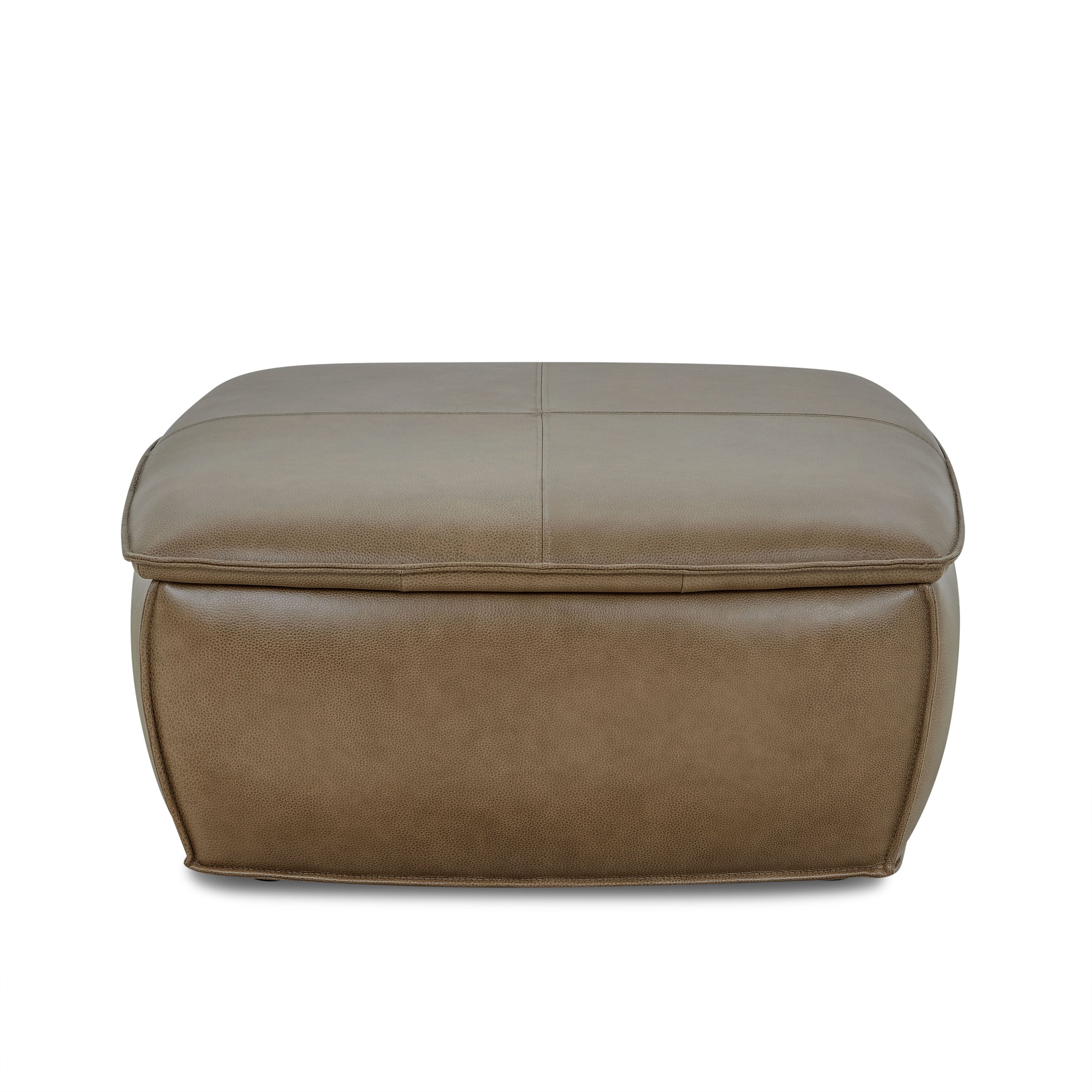 Leather Storage Ottoman | Chestnut Brown