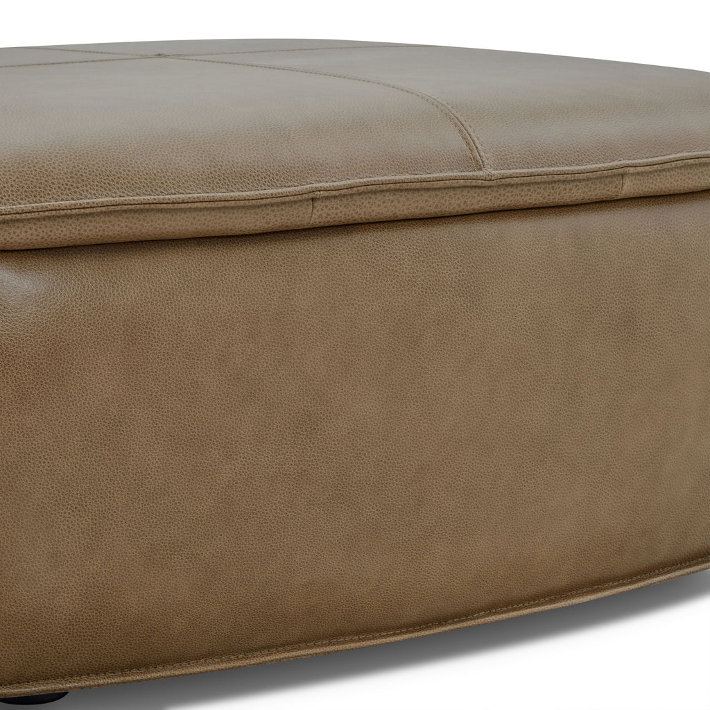 Leather Storage Ottoman | Chestnut Brown