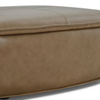 Leather Storage Ottoman | Chestnut Brown