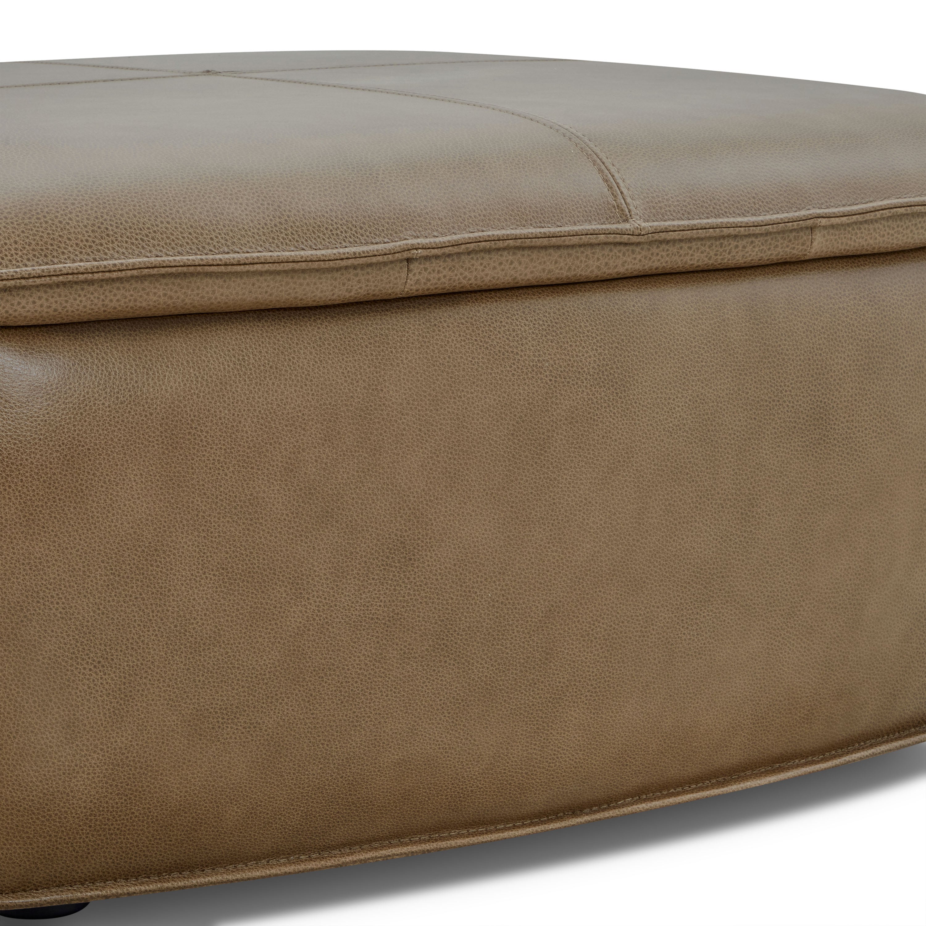 Leather Storage Ottoman | Chestnut Brown
