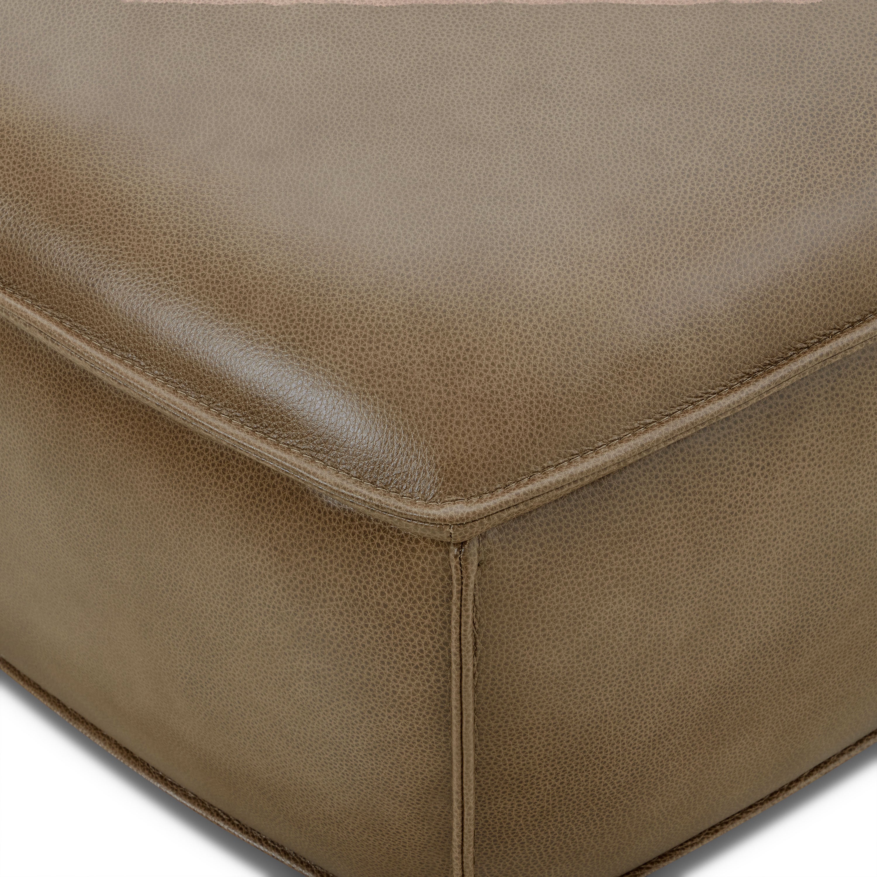 Leather Storage Ottoman | Chestnut Brown